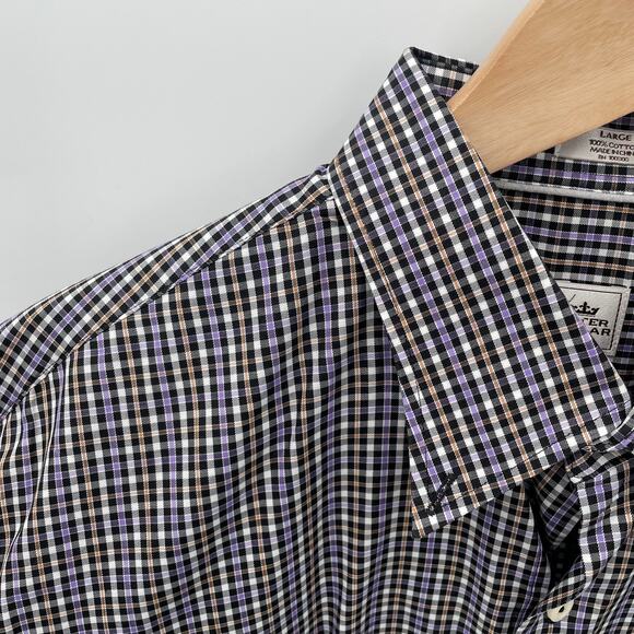 PETER MILLAR Cotton Button Down Plaid Shirt // L - Picture 3 of 7